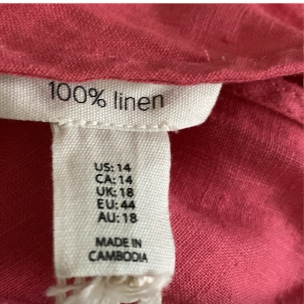 JOIE Linen A-line V-Neck Sleeveless Midi dress Size 14 - Picture 5 of 6